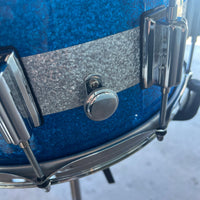 Rogers Dyna-Sonic Beavertail 6.5x14" Snare Drum in Blue Sparkle w/ Silver Sparkle Stripe