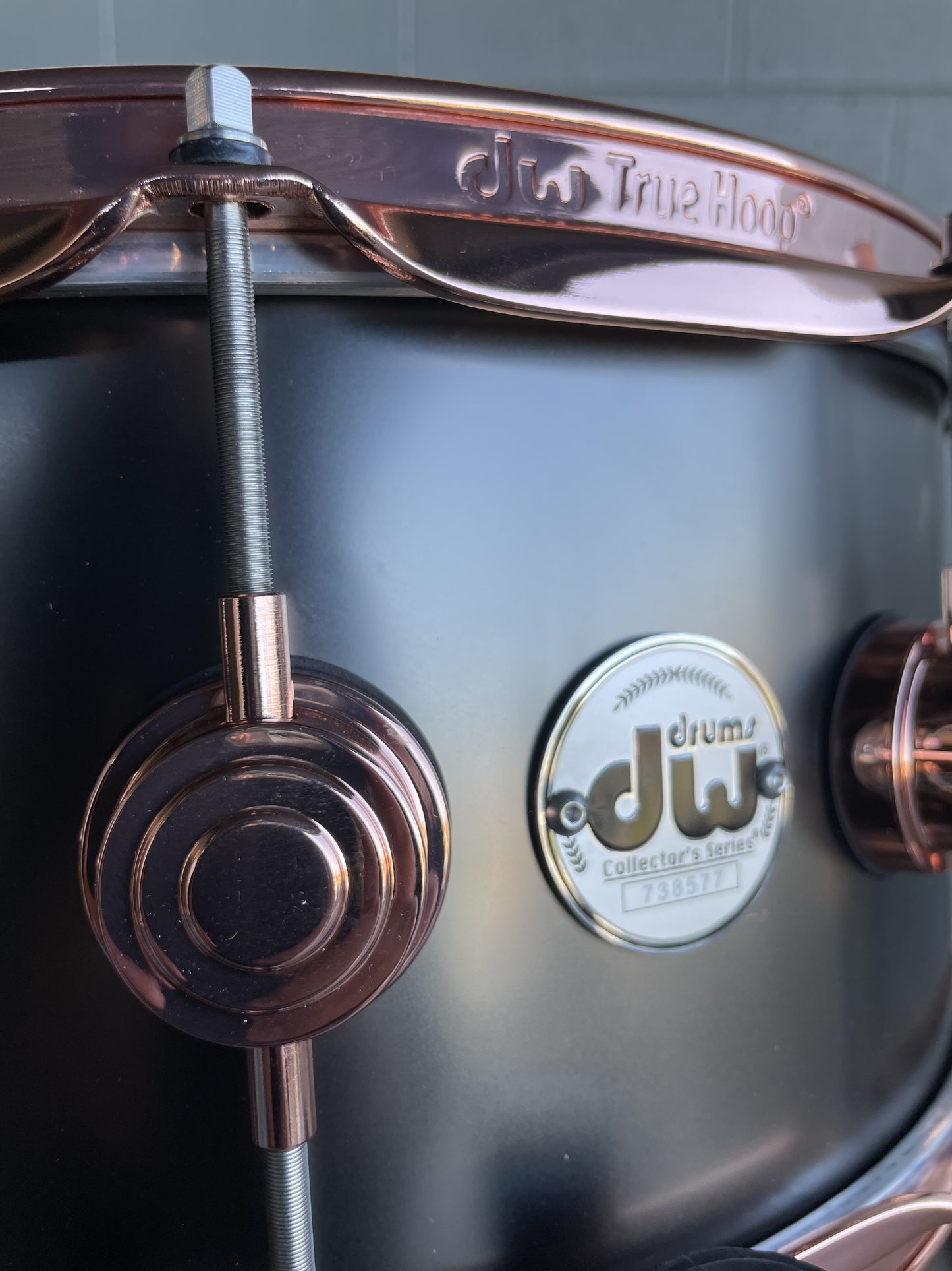 *NEW* DW DRVD6514SVPBK Collector's Series 6.5x14 Satin Black over Brass 10-Lug Snare Drum w/ Exclusive Copper Hardware