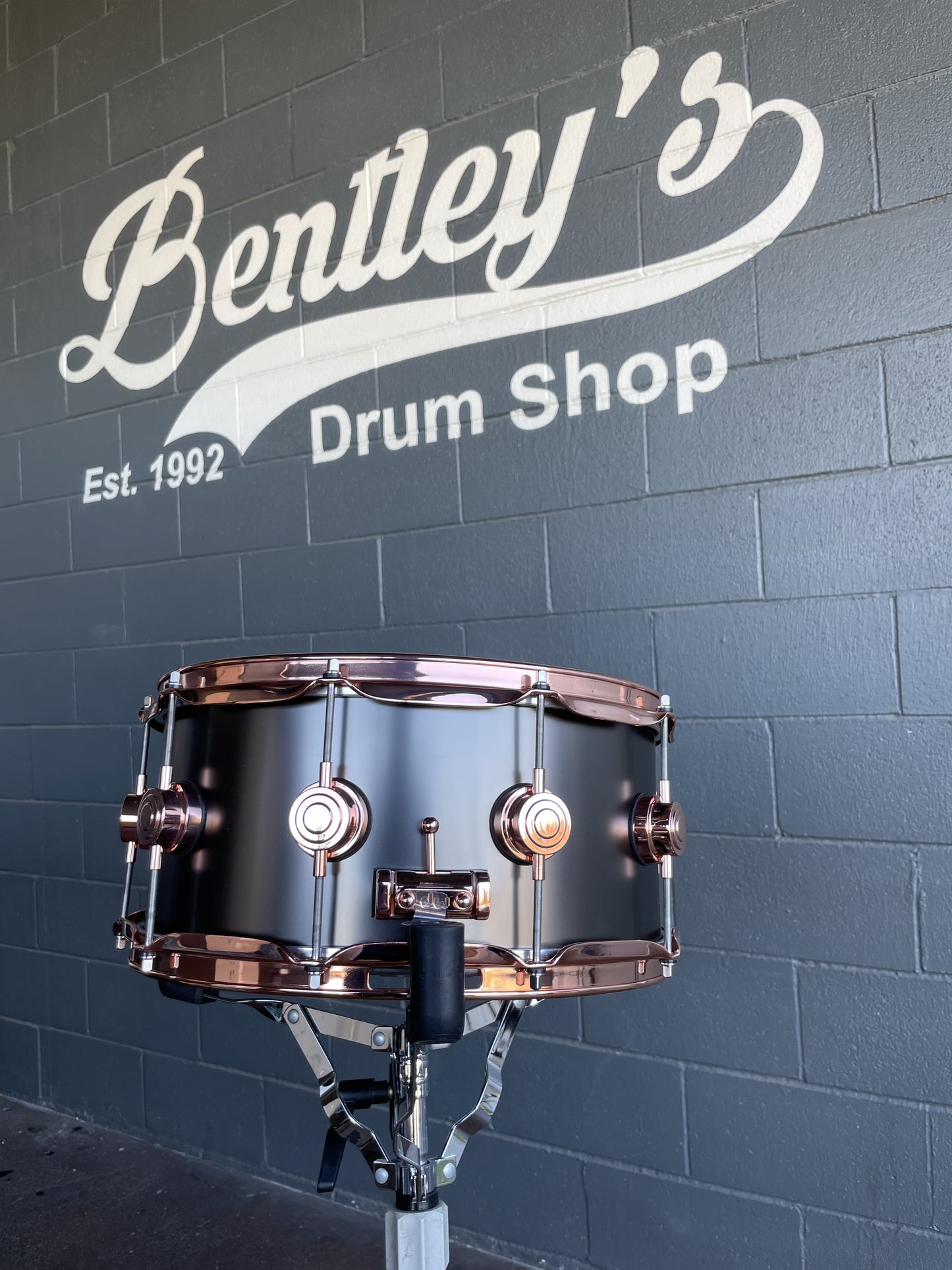 *NEW* DW DRVD6514SVPBK Collector's Series 6.5x14 Satin Black over Brass 10-Lug Snare Drum w/ Exclusive Copper Hardware