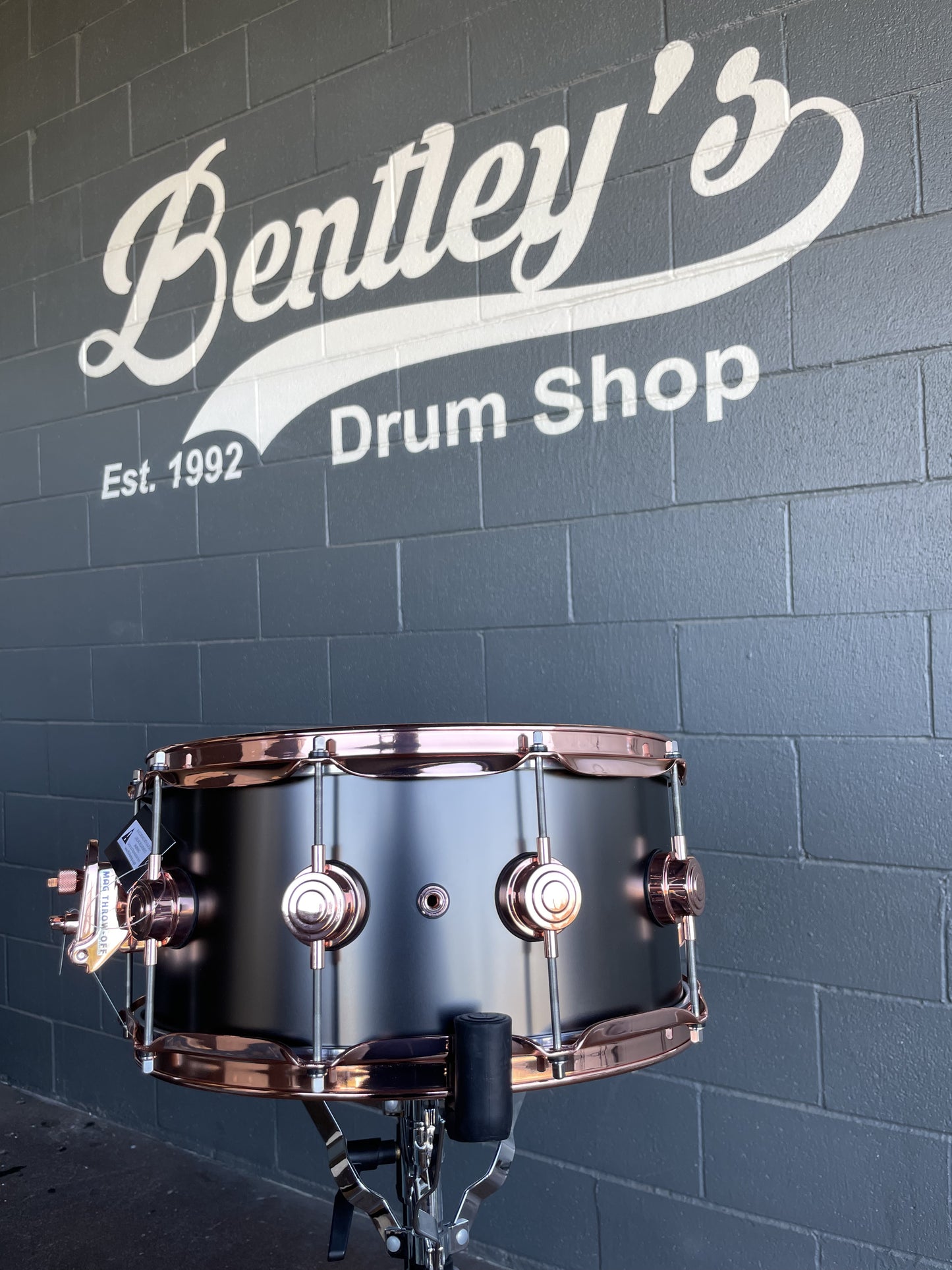 *NEW* DW DRVD6514SVPBK Collector's Series 6.5x14 Satin Black over Brass 10-Lug Snare Drum w/ Exclusive Copper Hardware