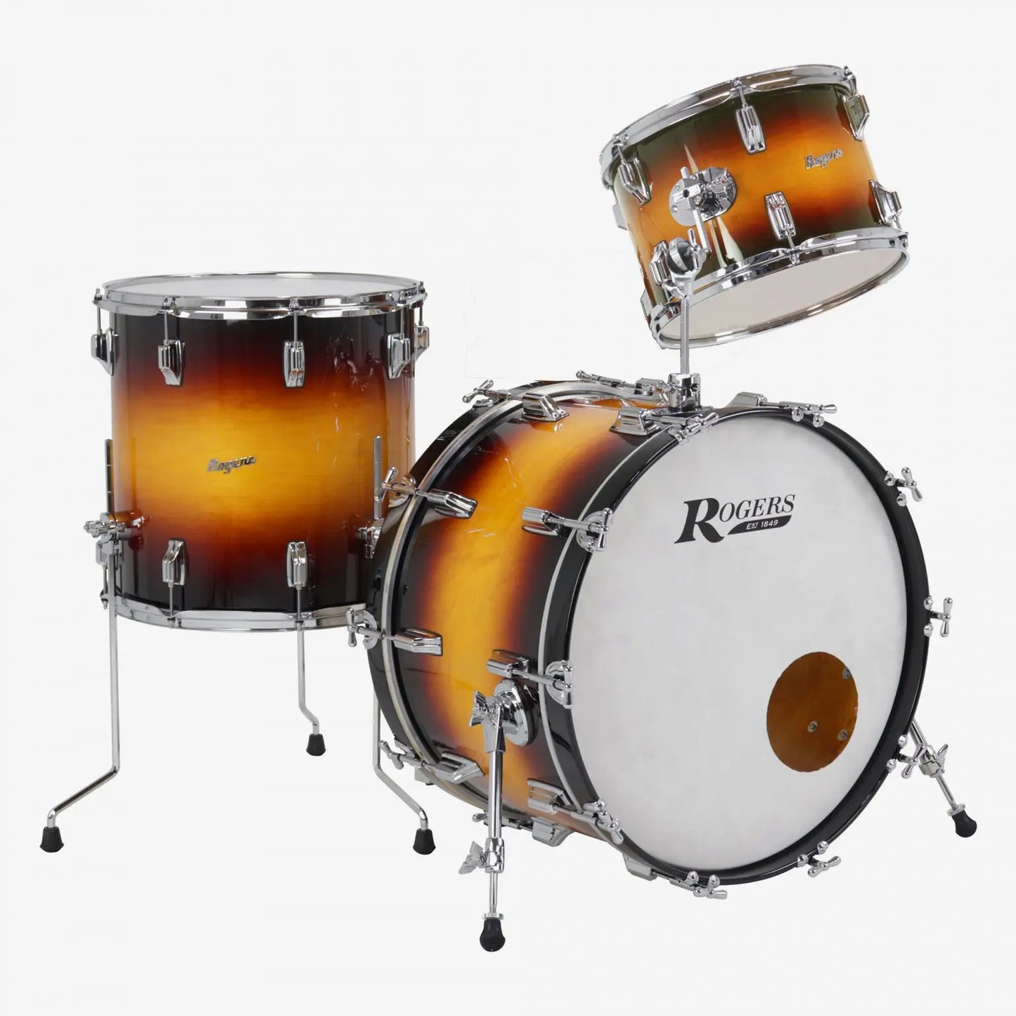~NEW!~ Rogers Powertone Series 3-Piece 13/16/20" Drum Kit Set in Sunburst Lacquer (SAVE $550!)