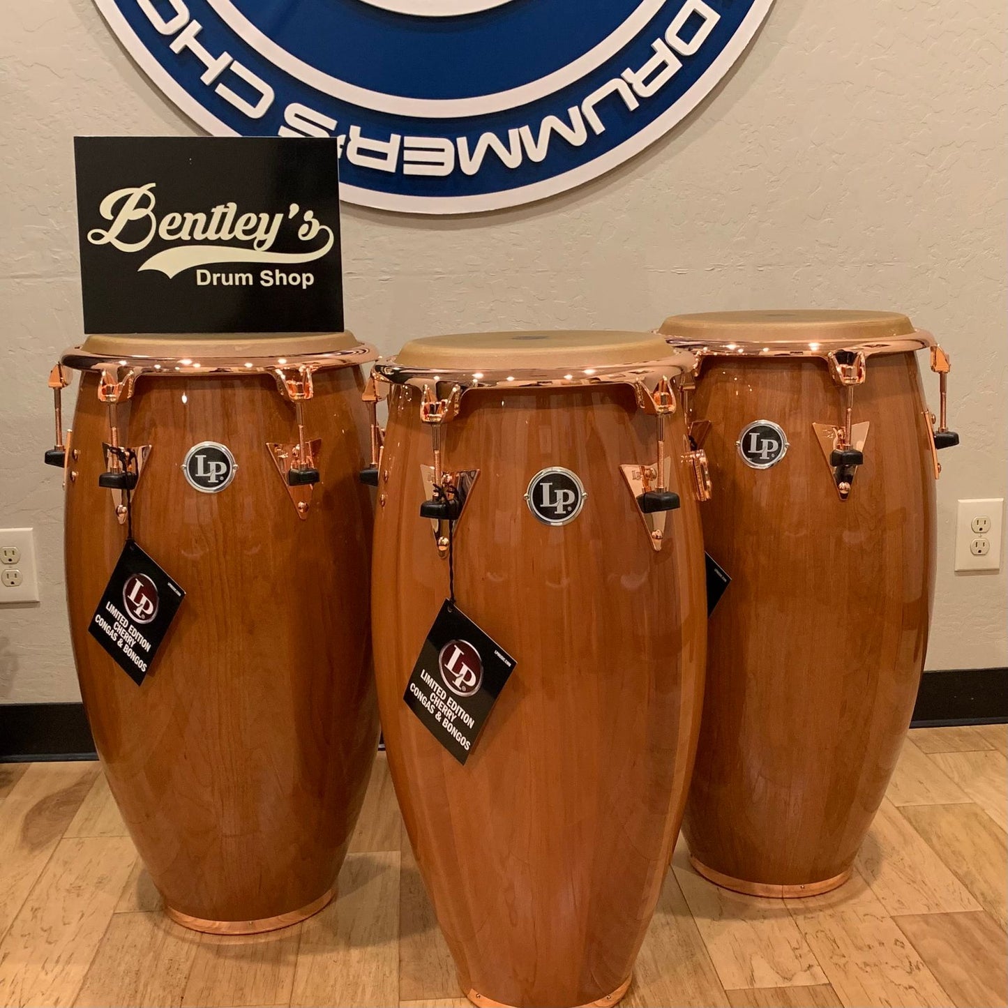 ~LIMITED EDITION~ LP Latin Percussion Pure Cherrywood Quinto/Conga/Tumba Top-Tuning Trio Set with Bronze Hardware