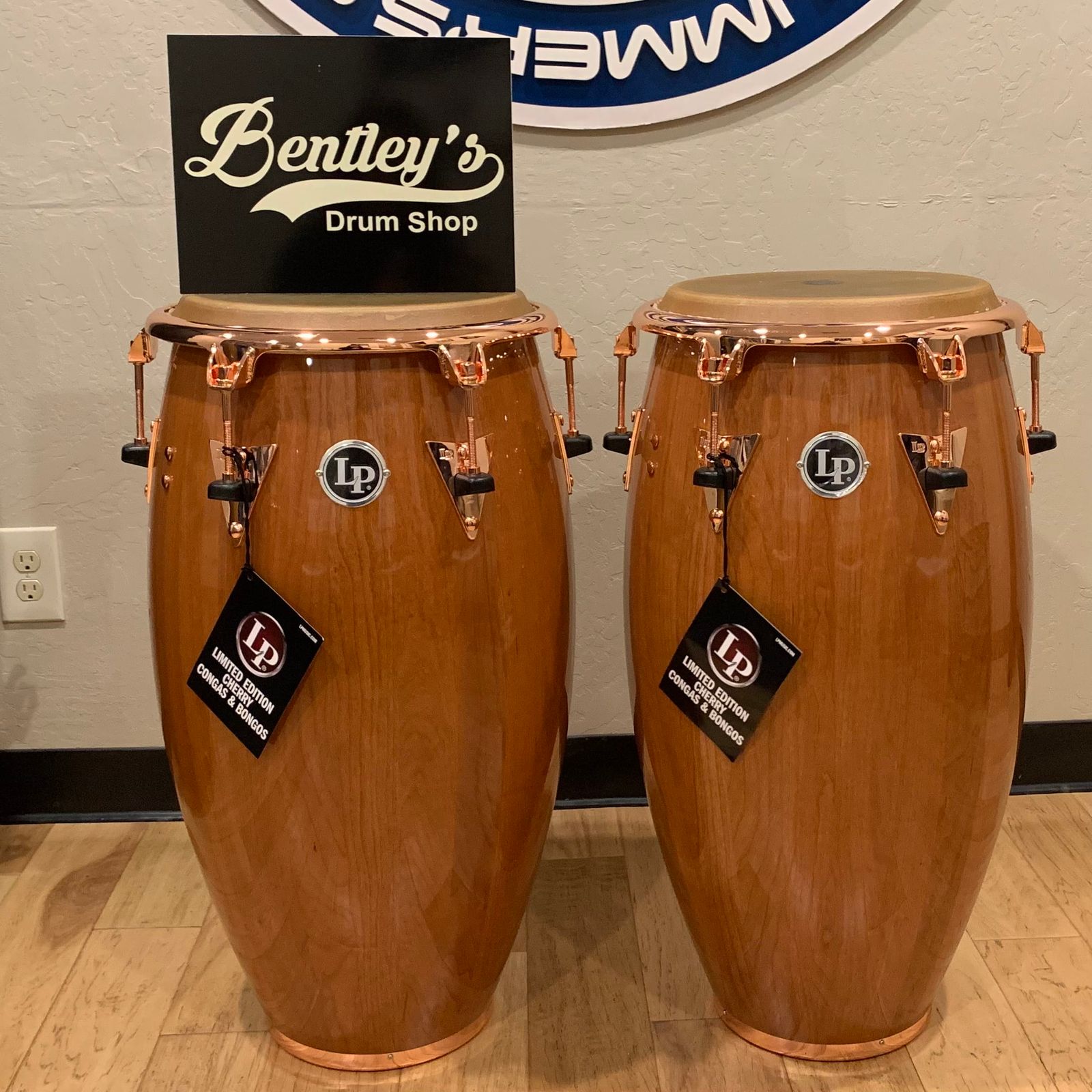 ~LIMITED EDITION~ LP Latin Percussion Pure Cherrywood Conga & Tumba Top-Tuning Duo Pair with Bronze Hardware