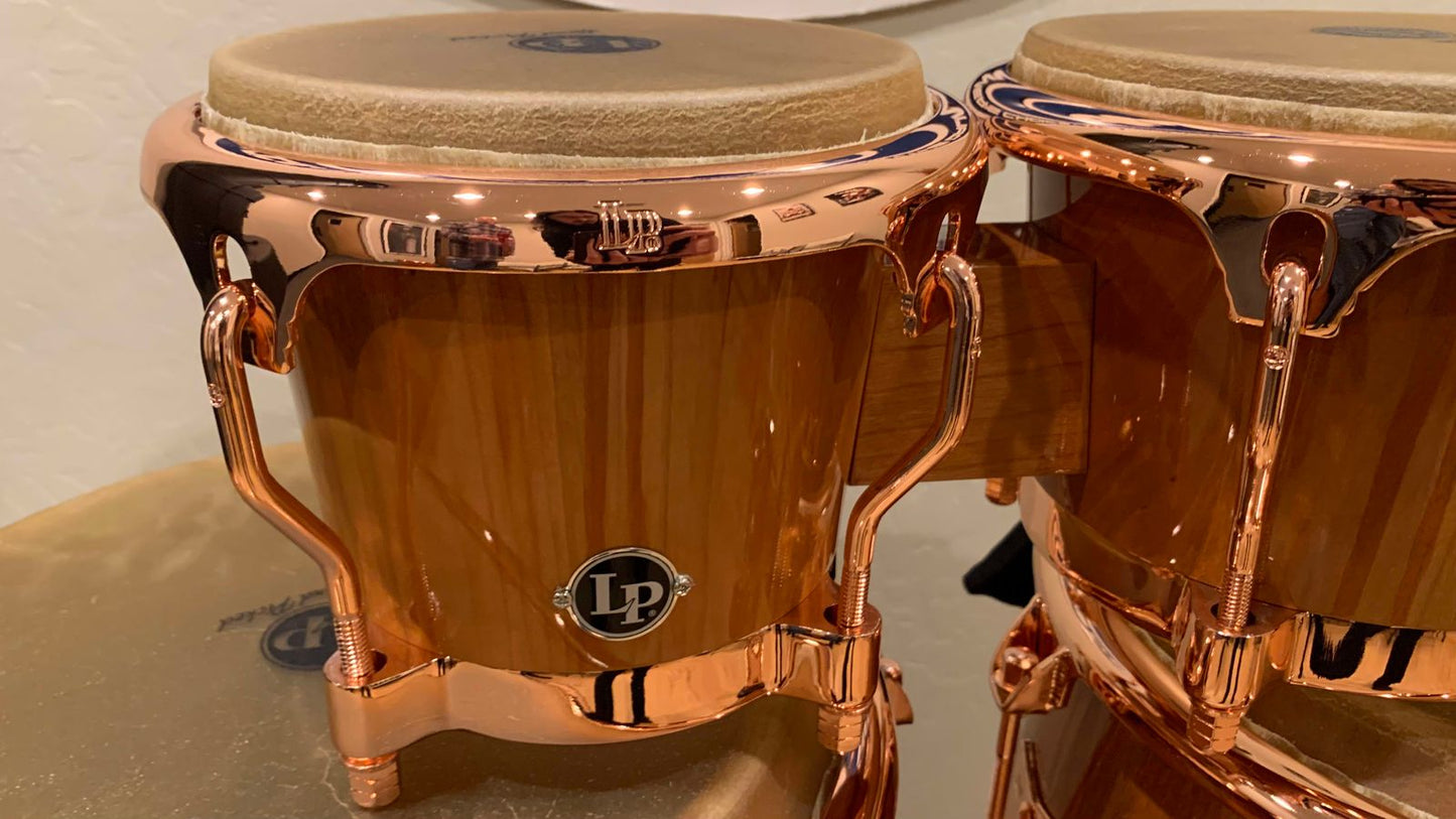 ~LIMITED EDITION~ LP Latin Percussion LP201AX-2CB Pure Cherrywood Top-Tuning Bongo Set with Bronze Hardware