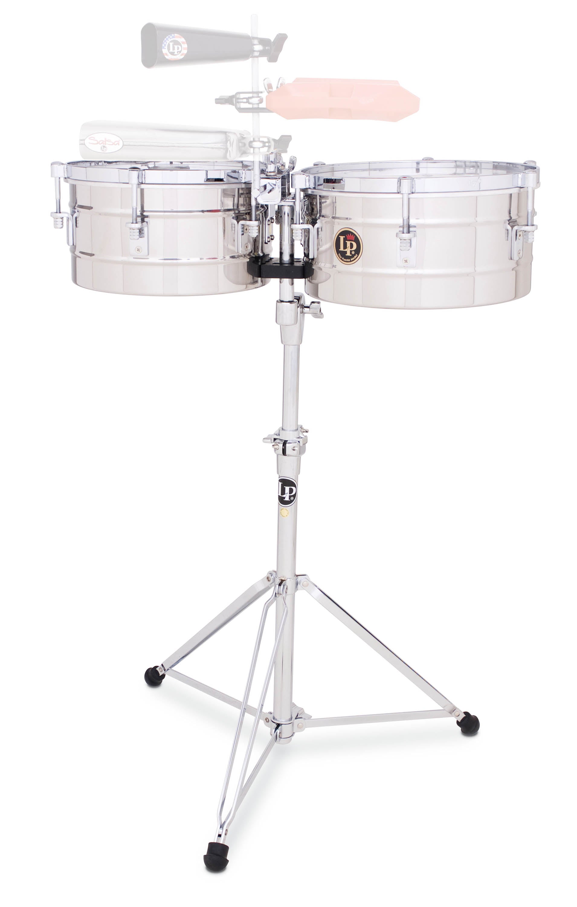 LP Latin Percussion LP255-S Tito Puente Signature 12" & 13" Stainless Steel Timbale Set