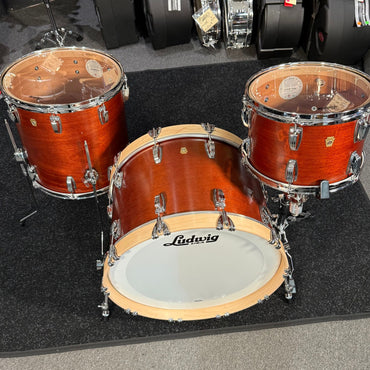 Ludwig Legacy Mahogany 3-Piece FAB 13/16/22 Drum Kit Set in Vintage Mahogany with Satin Natural Hoops