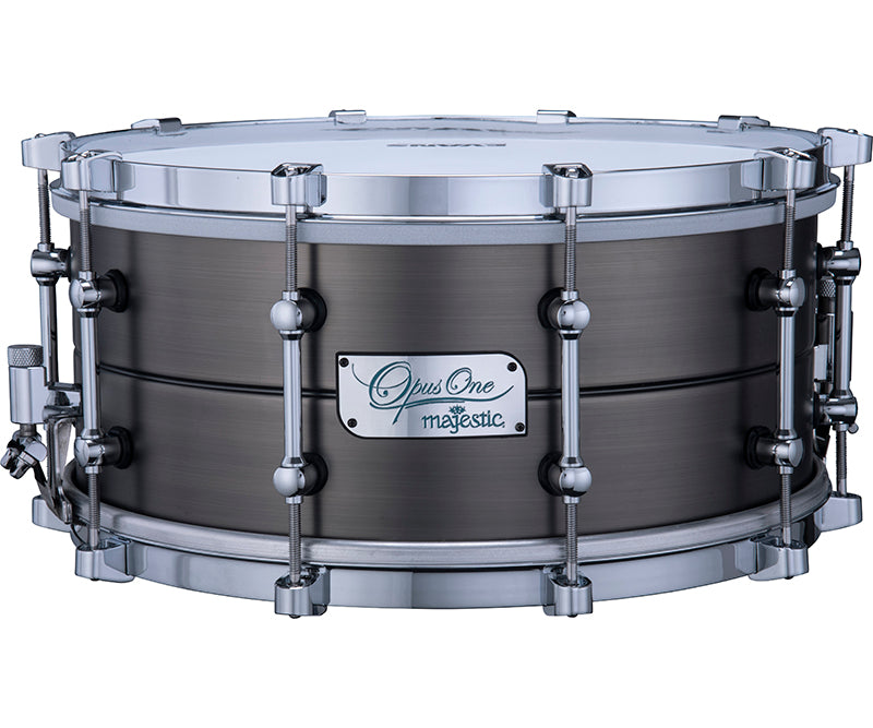 ~NEW!~ Majestic Opus One Brass 6.5x14 Orchestral Concert Snare Drum in Antique Brushed Black Nickel *IN STOCK*