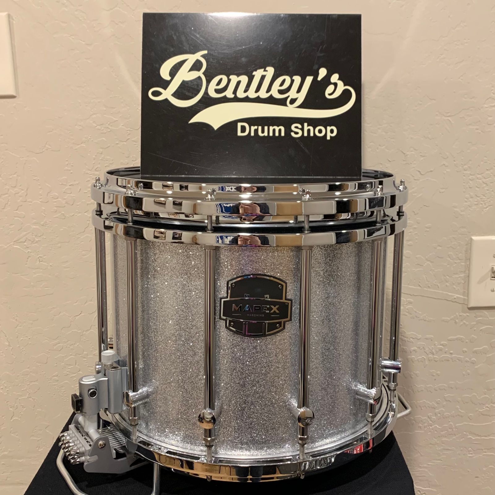 ~WOW!~ Mapex Quantum Mark II Classic 12x14 Marching Snare Drum in Silver Diamond Dazzle