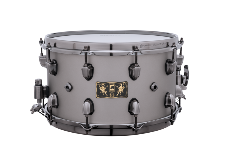 ~NEW!~ Mapex Artist Collection Aquiles Priester Signature 'PsychOctopus' 8x14 Maple/Padauk Hybrid Snare Drum in Gun Metal Grey Lacquer with Brushed Black Nickel Hardware *IN STOCK*