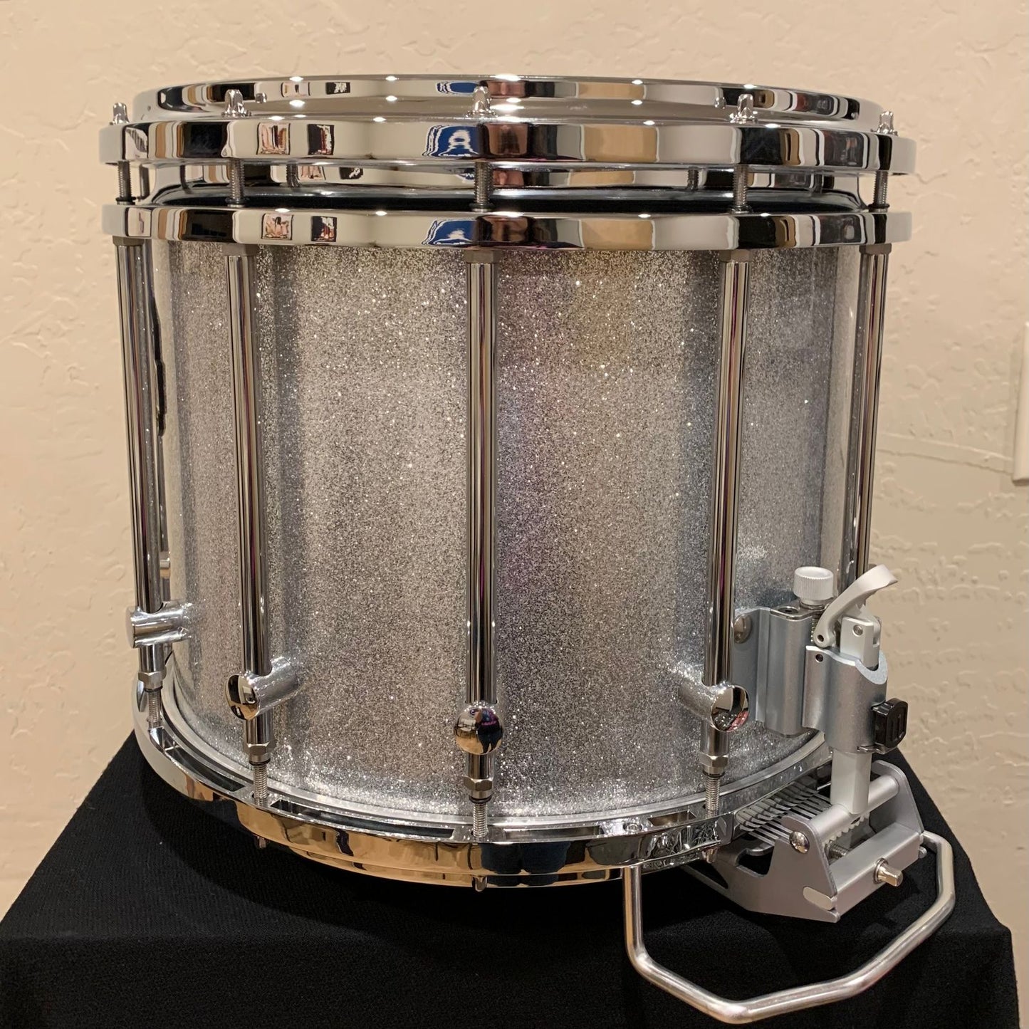 ~WOW!~ Mapex Quantum Mark II Classic 12x14 Marching Snare Drum in Silver Diamond Dazzle