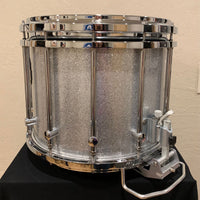 ~WOW!~ Mapex Quantum Mark II Classic 12x14 Marching Snare Drum in Silver Diamond Dazzle