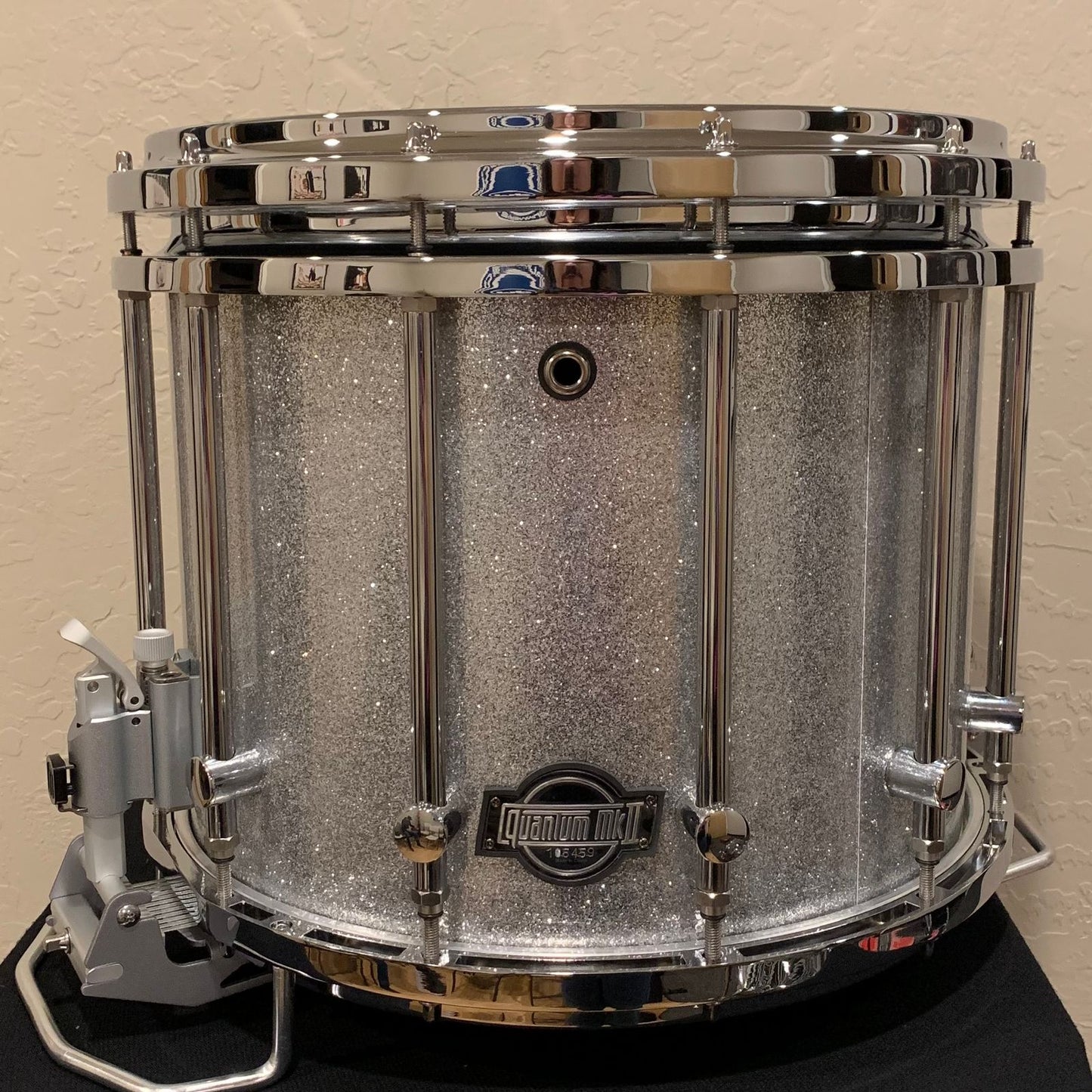~WOW!~ Mapex Quantum Mark II Classic 12x14 Marching Snare Drum in Silver Diamond Dazzle