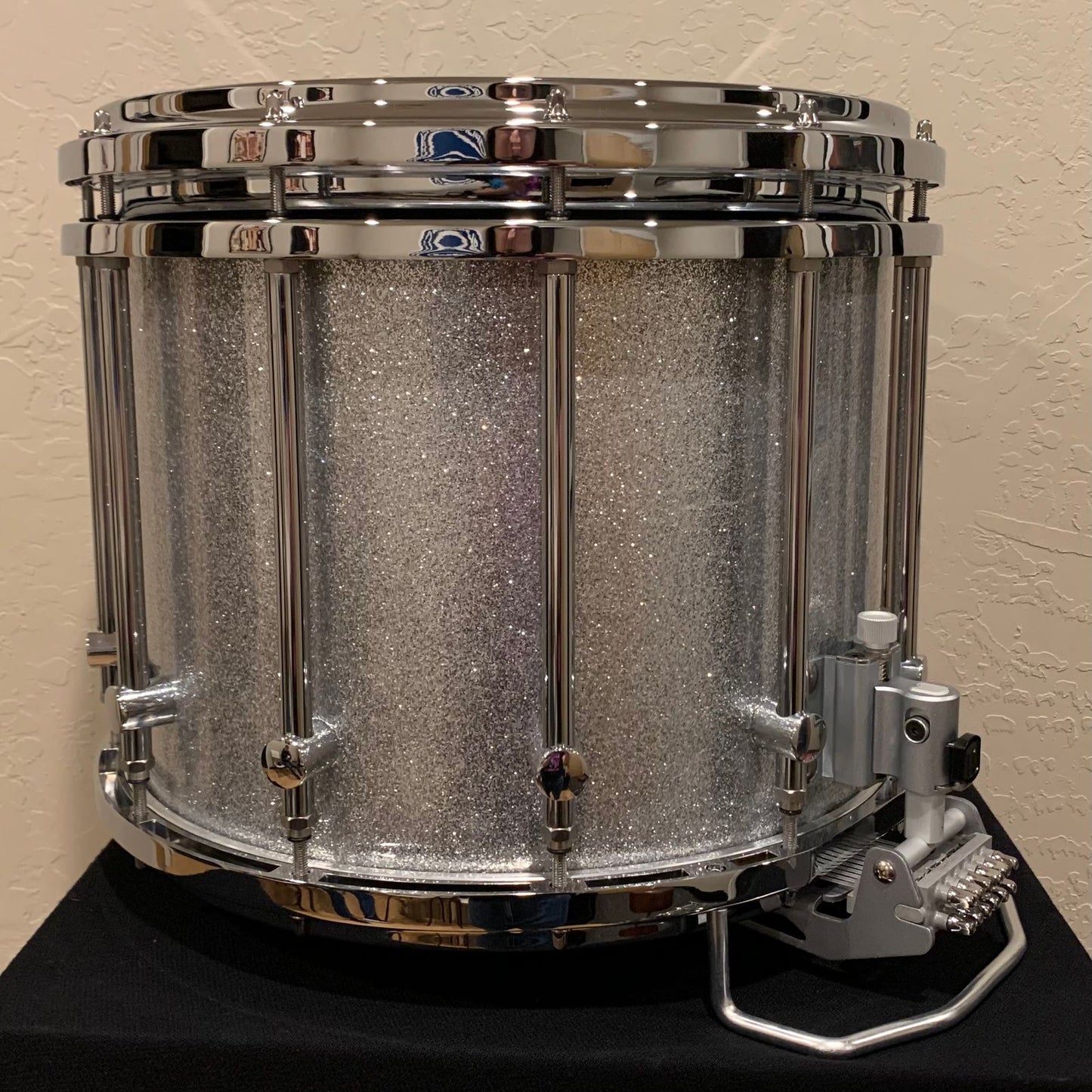 ~WOW!~ Mapex Quantum Mark II Classic 12x14 Marching Snare Drum in Silver Diamond Dazzle