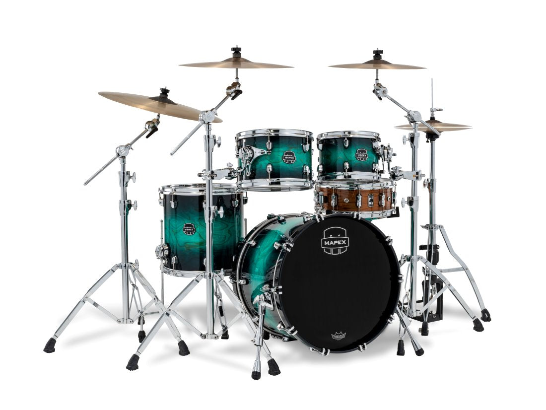 ~NEW!~ Mapex SR504XZXT Saturn VI Fusion 4-Piece 10/12/14/20 Drum Kit Set in Marine Teal Burst Gloss Lacquer