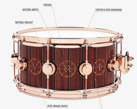 *RARE* DW Neil Peart Time Machine 6.5x14" ICON Snare Drum w/ Deluxe Case #239