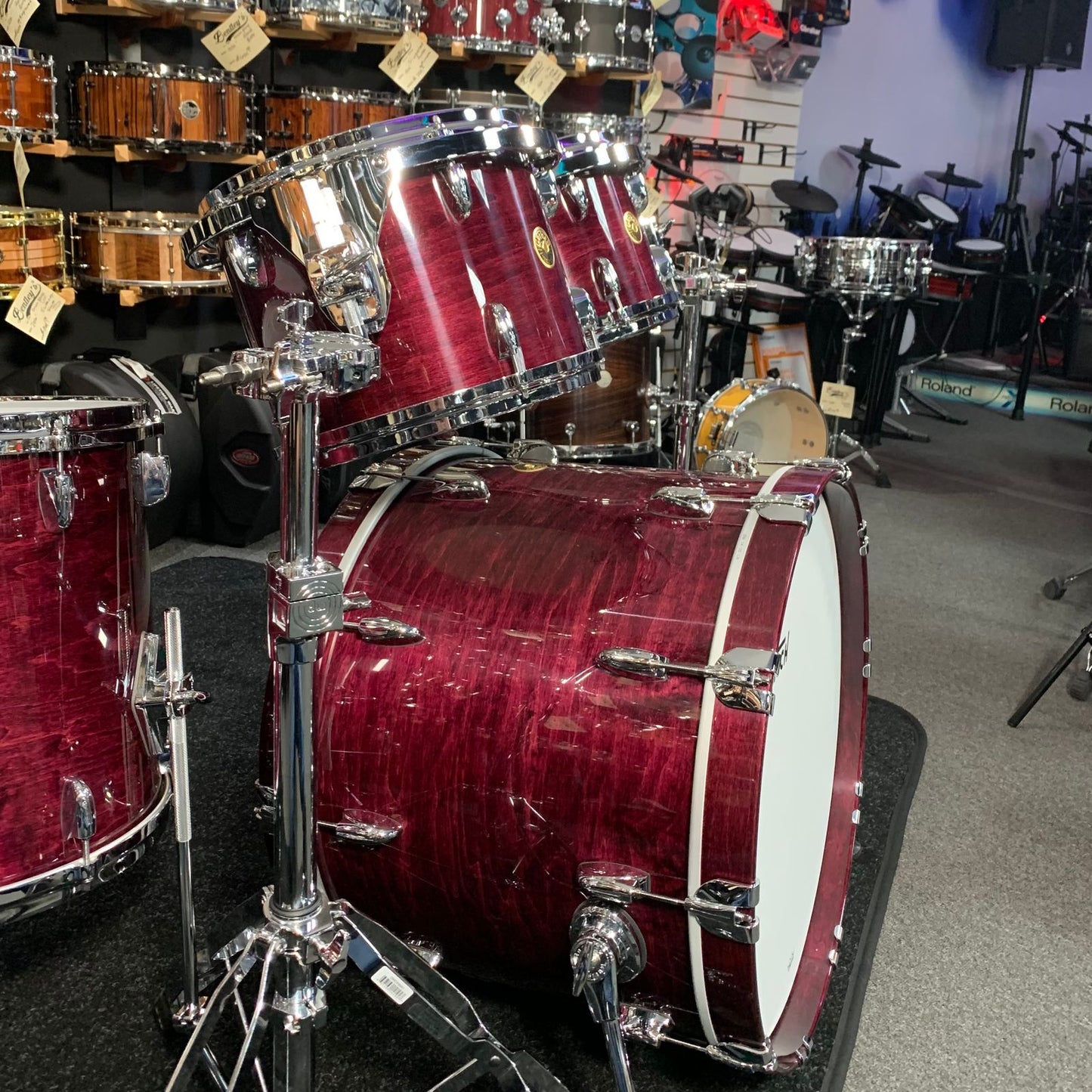 ~WOW!~ Gretsch USA Custom 5-Piece 10/12/14/16/22 Drum Kit Set in Purple Gloss Lacquer