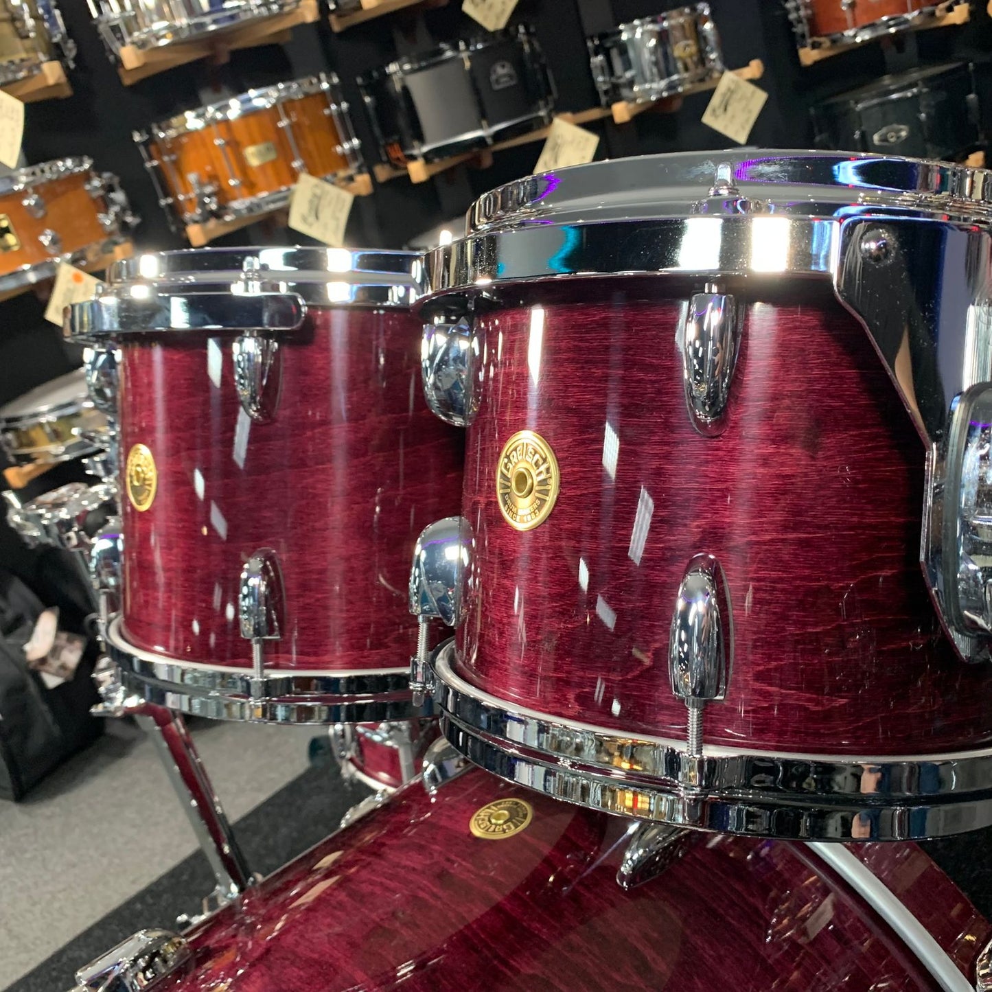 ~WOW!~ Gretsch USA Custom 5-Piece 10/12/14/16/22 Drum Kit Set in Purple Gloss Lacquer