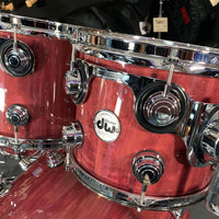 DW Collector's Series 10/12/16/22" Pure Quilted Purpleheart Drum Kit Set in Natural Gloss Lacquer w/ Chrome Hardware