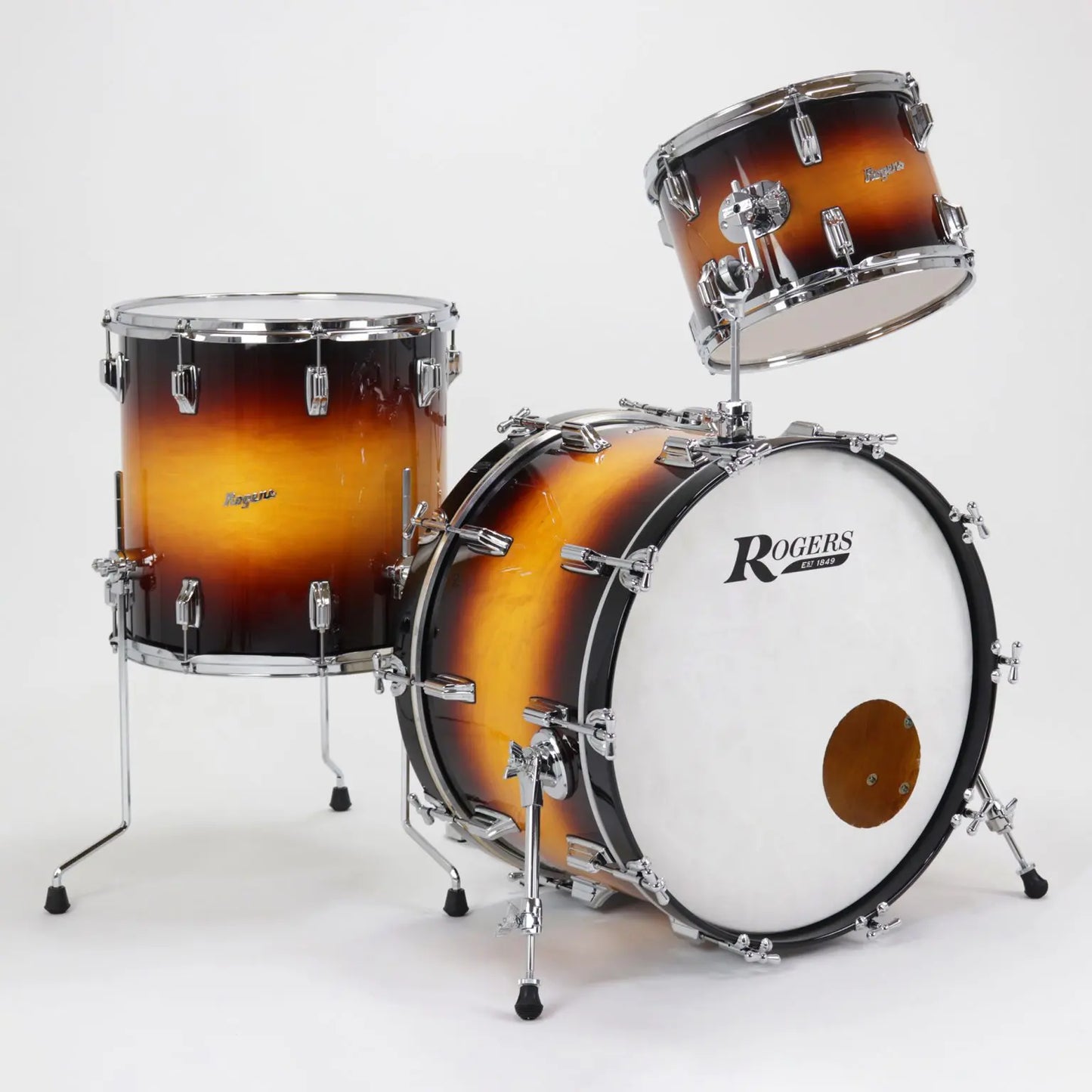 ~NEW!~ Rogers Powertone Series 3-Piece 13/16/22" Drum Kit Set in Sunburst Lacquer (SAVE OVER $675!)