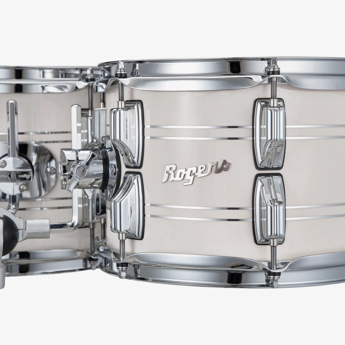 ~NEW!~ Rogers Powertone Series 4-Piece 10/12/14/20 Fusion Drum Kit Set in Antique Creme with Chrome Pinstripes (SAVE OVER $675!)