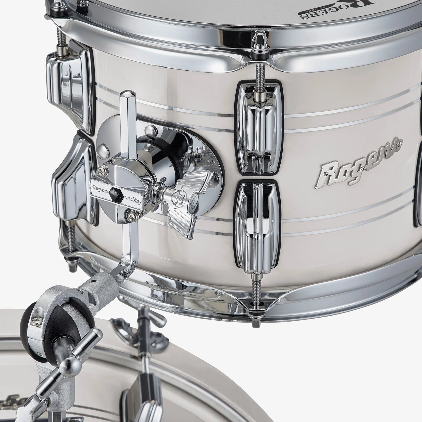 ~NEW!~ Rogers Powertone Series 4-Piece 10/12/14/20 Fusion Drum Kit Set in Antique Creme with Chrome Pinstripes (SAVE OVER $675!)