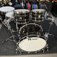 ~NEW!~ Rogers R-Series Maple 5-Piece 10/12/16/18/22 Drum Kit Set in Piano Black Gloss with Copper Pinstripe