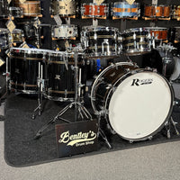 ~NEW!~ Rogers R-Series Maple 5-Piece 10/12/16/18/22 Drum Kit Set in Piano Black Gloss with Copper Pinstripe