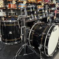 ~NEW!~ Rogers R-Series Maple 4-Piece 10/12/16/22 Drum Kit Set in Piano Black Gloss with Copper Pinstripe