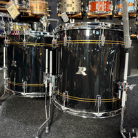 ~NEW!~ Rogers R-Series Maple 5-Piece 10/12/16/18/22 Drum Kit Set in Piano Black Gloss with Copper Pinstripe