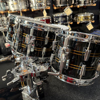 ~NEW!~ Rogers R-Series Maple 6-Piece 8/10/12/14/16/22 Drum Kit Set in Piano Black Gloss with Copper Pinstripe