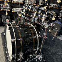 ~NEW!~ Rogers R-Series Maple 4-Piece 10/12/16/22 Drum Kit Set in Piano Black Gloss with Copper Pinstripe