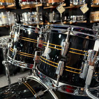 ~NEW!~ Rogers R-Series Maple 5-Piece 10/12/16/18/22 Drum Kit Set in Piano Black Gloss with Copper Pinstripe