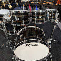 ~NEW!~ Rogers R-Series Maple 6-Piece 8/10/12/14/16/22 Drum Kit Set in Piano Black Gloss with Copper Pinstripe