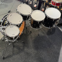 ~NEW!~ Rogers R-Series Maple 6-Piece 8/10/12/14/16/22 Drum Kit Set in Piano Black Gloss with Copper Pinstripe