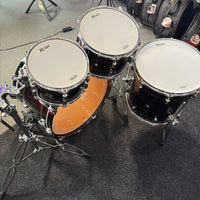 ~NEW!~ Rogers R-Series Maple 4-Piece 10/12/16/22 Drum Kit Set in Piano Black Gloss with Copper Pinstripe