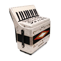 Rossetti 2512-WH Piano Accordion with 25 Piano Keys & 12 Bass Buttons in Pearl White