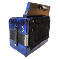 Rossetti 3112-FBE-BU 3 Row 31 Treble, 12 Bass Diatonic Button Accordion in Blue - F, B, E Tuning