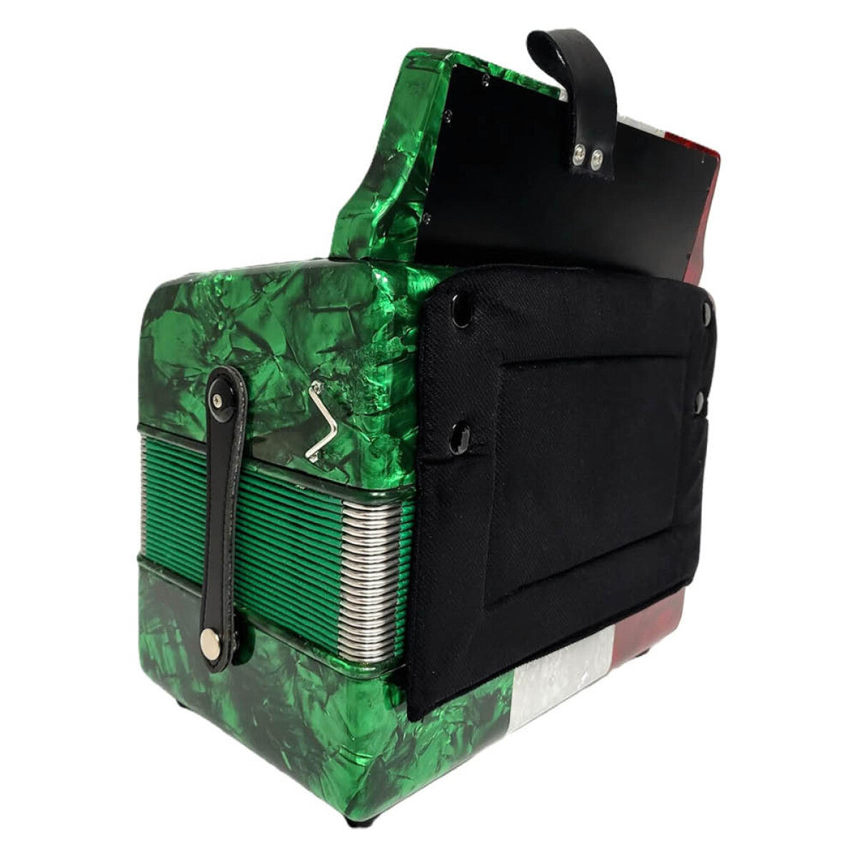 Rossetti 3112-FBE-RWG 3 Row 31 Treble, 12 Bass Diatonic Button Accordion in Red/White/Green - F, B, E Tuning