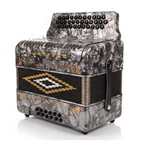 Rossetti 3112-GCF-GY 3 Row 31 Treble, 12 Bass Diatonic Button Accordion in Grey- G, C, F Tuning