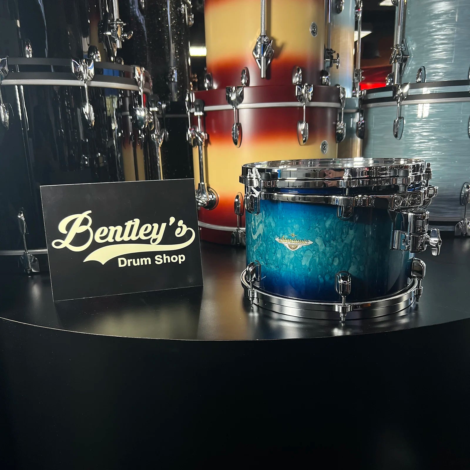 Tama MAT1309BNMEB Starclassic Maple 9x13" Rack Tom in Molten Electric Blue Burst w/ Black Nickel Hardware