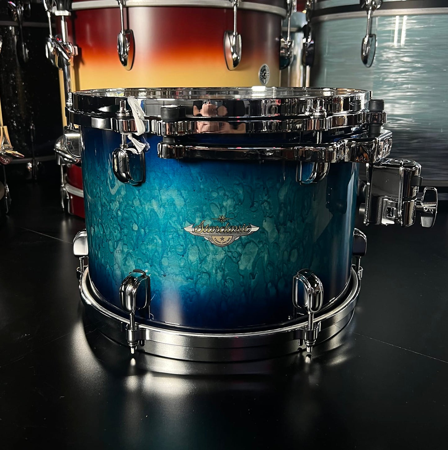 Tama MAT1309BNMEB Starclassic Maple 9x13" Rack Tom in Molten Electric Blue Burst w/ Black Nickel Hardware