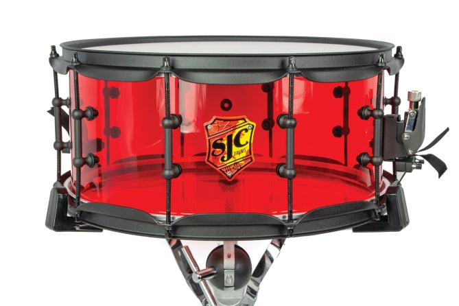 SJC Josh Dun Signature 'Torch' 6.5x14 Red Acrylic Snare Drum