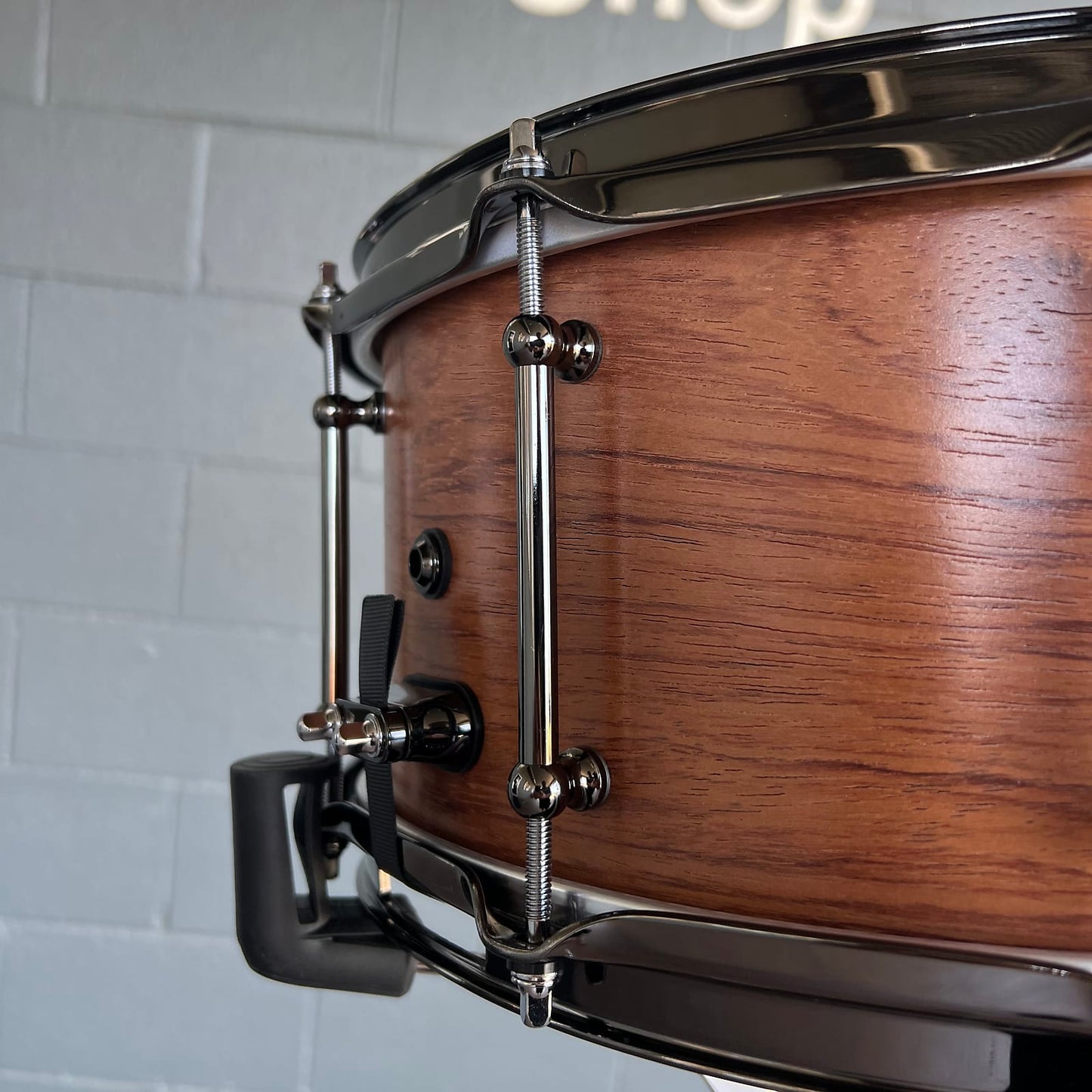 SJC Custom 6.5x14" Bubinga Snare Drum w/ Black Nickel Hardware