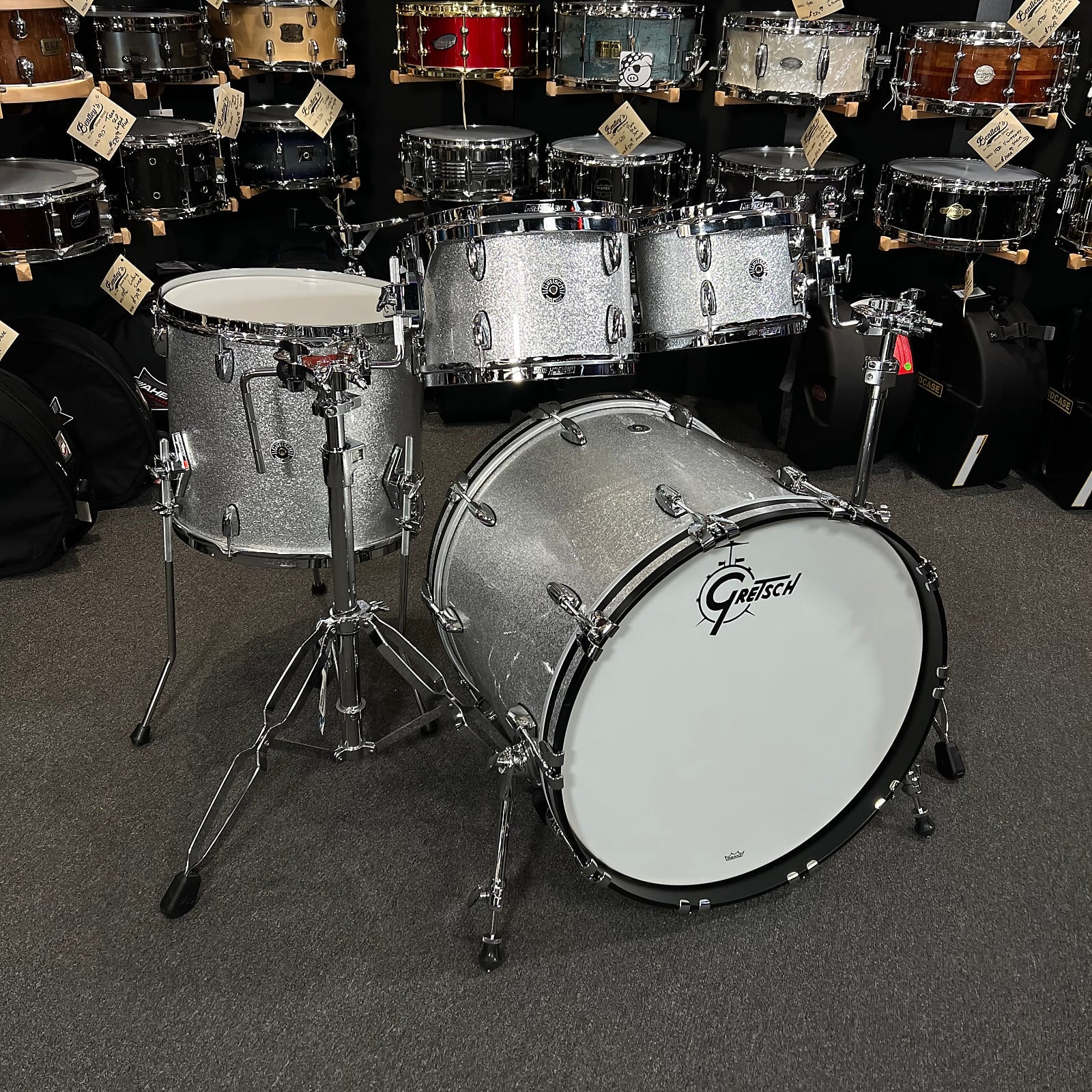 Gretsch Brooklyn Series 10/12/16/22" Drum Set Kit in Silver Sparkle *IN STOCK*