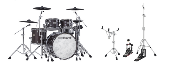 Roland VAD706 V-Drums Acoustic Design 5-Piece Drum Kit Set in Gloss Ebony w/ DW 5000 Series Hardware Pack *IN STOCK*