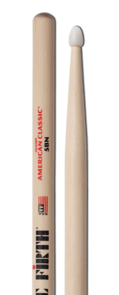 Baguettes de batterie Vic Firth American Classic 5BN avec embout en nylon (paire)