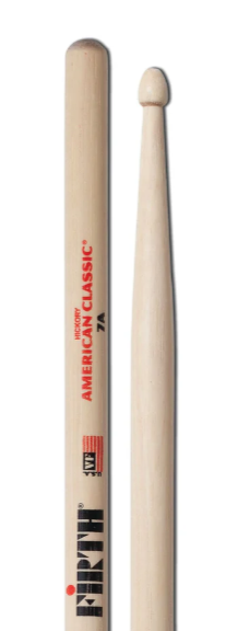 Baguettes de batterie Vic Firth American Classic 7A avec embout en bois (paire)