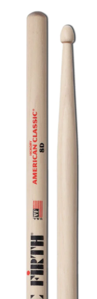 Baguettes de batterie Vic Firth American Classic 8D avec pointe en bois (paire)