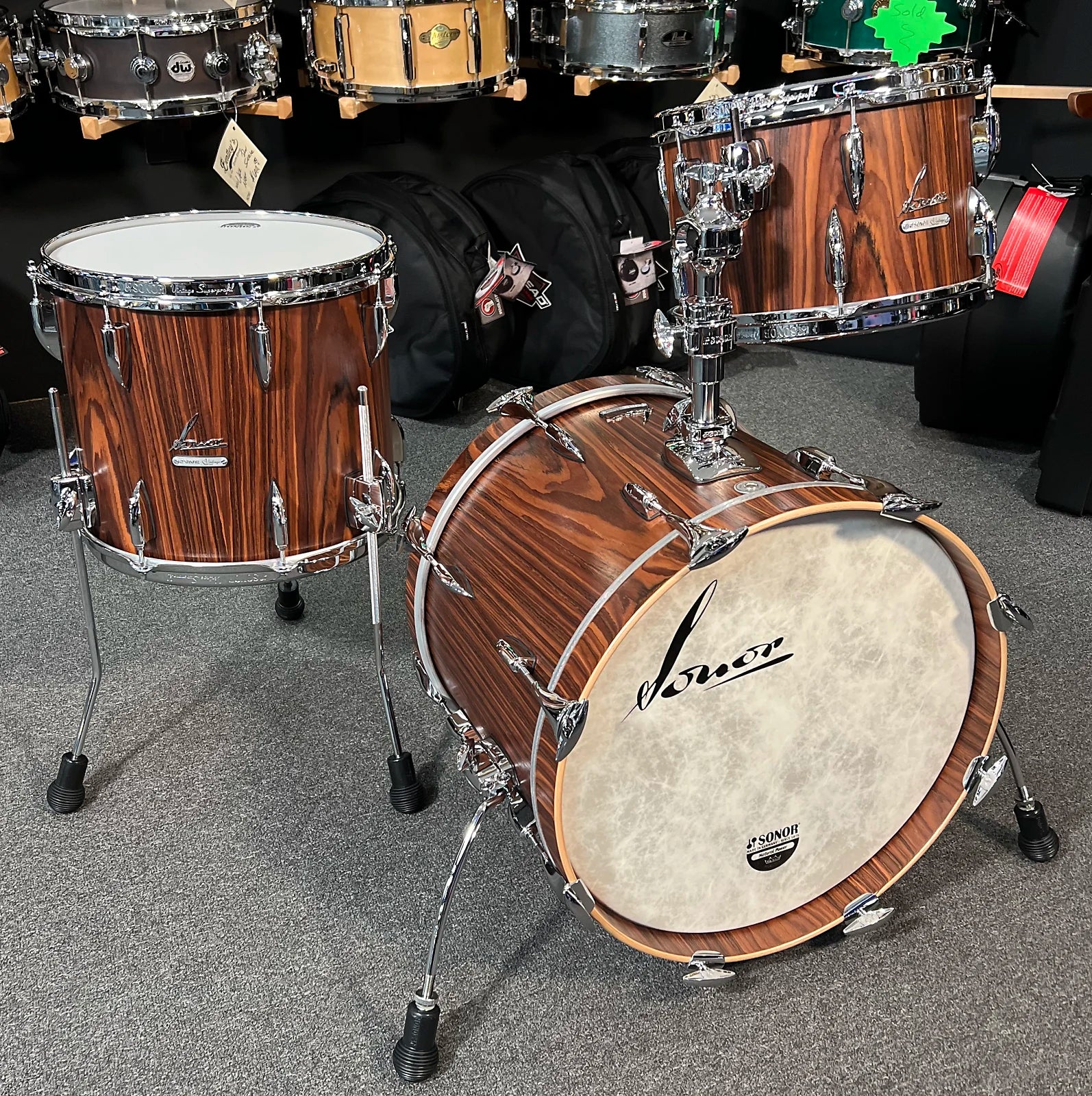 Sonor Vintage Series 12/14/18 Drum Set Kit in Rosewood Semi Gloss *IN STOCK*