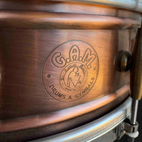 ~RARE!~ G.A.M Italian Hand-Hammered Copper 5.5x14 Spizzichino Snare Drum
